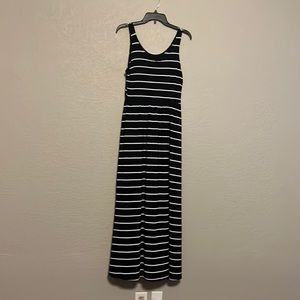 Black with white stripes maxi dress